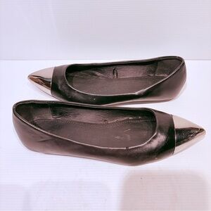 Vintage JESSICA Black Flats Silver Pointed Toe - Women's Size 8